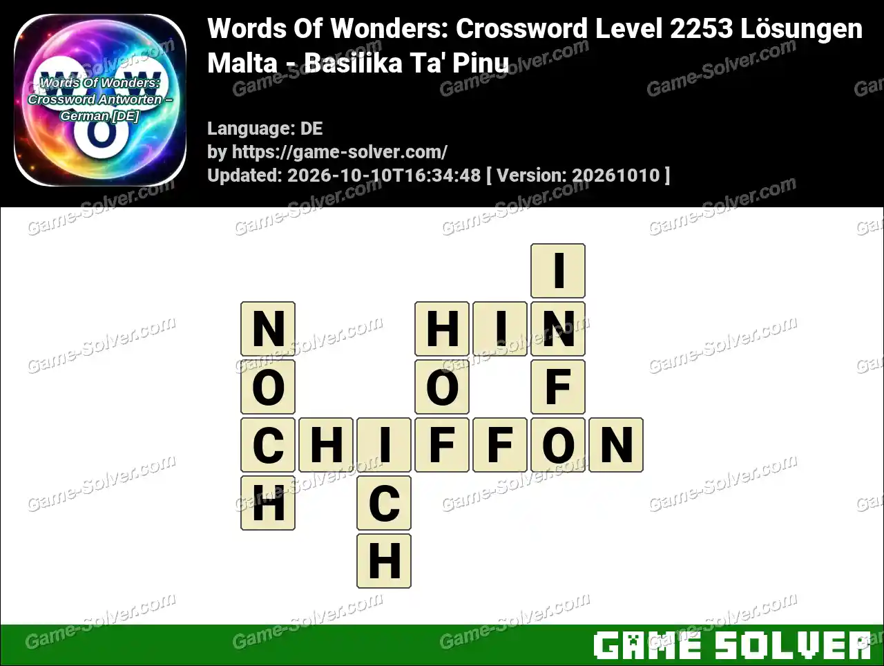 Words Of Wonders: Crossword Level 2253 Lösungen – Malta – Basilika Ta’ Pinu